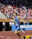 Edoardo Scotti winning 4X400 meters relay in the IAAF World U20 Championship in Tampere, Finland 15th July, 2018. Royalty Free Stock Photo