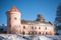 Edole medieval castle in sunny winter day, Latvia Royalty Free Stock Photo