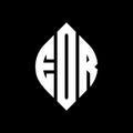 EDR circle letter logo design with circle and ellipse shape. EDR ellipse letters with typographic style. The three initials form a Royalty Free Stock Photo