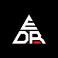 EDR triangle letter logo design with triangle shape. EDR triangle logo design monogram. EDR triangle vector logo template with red Royalty Free Stock Photo