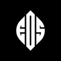 EDS circle letter logo design with circle and ellipse shape. EDS ellipse letters with typographic style. The three initials form a Royalty Free Stock Photo