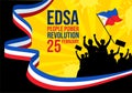 Edsa People Power Revolution Anniversary of Philippine Vector Illustration on February 25 with Philippines Flag in Holiday