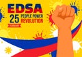 Edsa People Power Revolution Anniversary of Philippine Vector Illustration on February 25 with Philippines Flag in Holiday