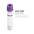 EDTA tube vacutainer for complete blood counts in isometric design, vector illustration isolated on white background