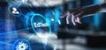 EdTech Educational Technology Enhancing Learning Through Digital Tools, projection on a virtual screen, Business and Technology Royalty Free Stock Photo