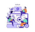 EdTech Vector Illustration with Diverse Royalty Free Stock Photo