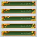 Back to school horizontal banners vector set Royalty Free Stock Photo