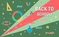 Back to school, education flat design style vector concept illustration Royalty Free Stock Photo