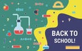 Back to school, education flat design style vector concept illustration Royalty Free Stock Photo