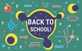 Back to school, education flat design style vector concept illustration Royalty Free Stock Photo