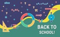 Back to school, education flat design style vector concept illustration Royalty Free Stock Photo