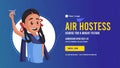 Banner design of air hostess