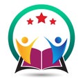 Book fair or success student educational logo icon.