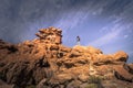 Eduardo Avaroa National Park - July 19, 2017: Tourist in Lost Italy, Eduardo Avaroa National Park, Bolivia