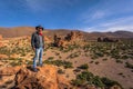 Eduardo Avaroa National Park - July 19, 2017: Tourist in Lost Italy, Eduardo Avaroa National Park, Bolivia
