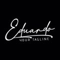 Eduardo Beauty vector white color signature name logo