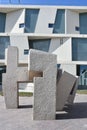 Eduardo Chillidas` Song of Strength sculpture at The Museum of Fine Arts in Houston, Texas Royalty Free Stock Photo