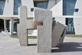 Eduardo Chillidas` Song of Strength sculpture at The Museum of Fine Arts in Houston, Texas Royalty Free Stock Photo