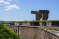 Eduardo Chlliada monument Praise of the Horizon, Elogio del Horizonte In Gijon, Asturias, Spain. City Walls