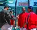 Eduardo Perez, Edgar Renteria and Manny Ramirez. Royalty Free Stock Photo