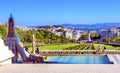 Eduardo VII Park Pombal Square Tagus River Lisbon Portugal Royalty Free Stock Photo