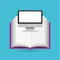 Eduation online concept e-book school background