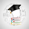 Eduation online concept student books school background