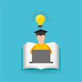 Eduation online concept student knowledge school background