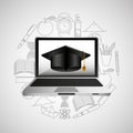 Eduation online concept technology school background