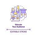 Educate your audience concept icon