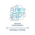 Educate your audience turquoise concept icon