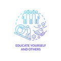 Educate yourself and others blue gradient concept icon Royalty Free Stock Photo