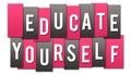 Educate Yourself Pink Grey Stripes Group Royalty Free Stock Photo