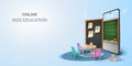 Digital Classroom Online Education kindergarten backto school concept.