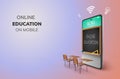 Digital Classroom Online Education kindergarten back to school concept.