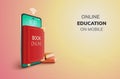 Digital Book Library Learning Online Education internet blank space on phone Royalty Free Stock Photo