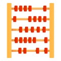 Education abacus icon, cartoon style