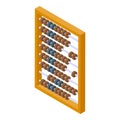 Education abacus icon, isometric style