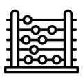 Education abacus icon, outline style