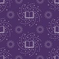 Education, akashic chronicles seamless pattern with book