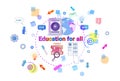 Education For All Banner Study Online Elearning Concept