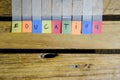 Education alpabet on wood pattern Royalty Free Stock Photo