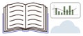 Open Book with Graph Analytics and Cloud Concept for Data Storage and Education Royalty Free Stock Photo