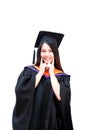 Education Asian cute women portrait graduation isolated