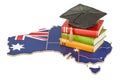 Education in Australia concept, 3D rendering