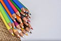 Education or back to school Concept. Colored pencils tips macro shot Royalty Free Stock Photo