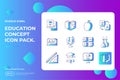 education and back to school concept icon. learning and training class doodle sign symbol. Gradient fill line sign symbol vector Royalty Free Stock Photo