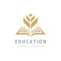 Education badge logo design. University high school emblem. Development business icon. Vector illustration Royalty Free Stock Photo