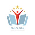 Education badge logo design. University high school emblem. Professional education sign. Library icon. Corporate identity.