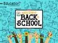 education banner. Vector illustration of eductio, welcome back to shcool Royalty Free Stock Photo